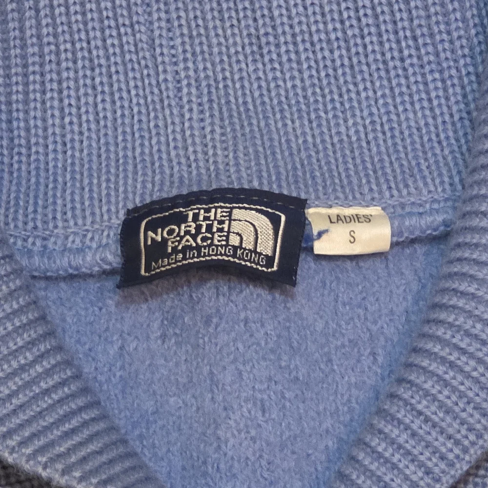 Vintage The North Face - Women's Wool Soft Blue Cowl Neck Sweater Sz Small - Picture 2 of 6